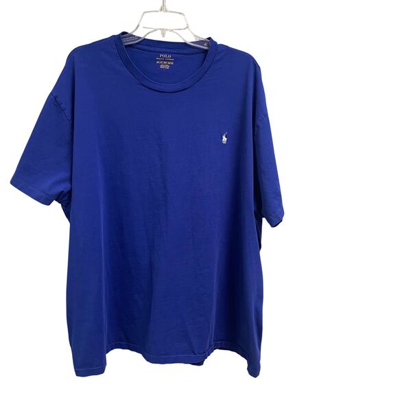 Polo Ralph Lauren 3XB Blue Short Sleeve Pima Tee Logo Casual Preppy T-Shirt - Picture 1 of 3